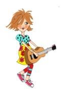 cartoon girl with guitar