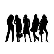 Clip art of women silhouettes