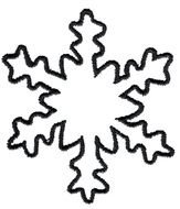 Black and white drawing of the snowflake clipart