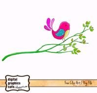 Bird On Branch Free Scrapbooking