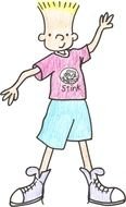 drawing of a boy in modern clothes