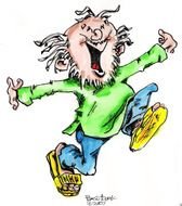 drawing of a happy running man