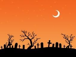 Halloween wallpaper with tombstones