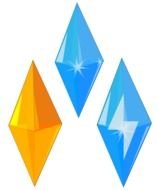 clipart of the one orange diamond and two blue diamonds