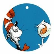 cat in a hat and fish in the aquarium drawing