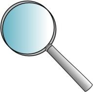 drawn gray magnifier