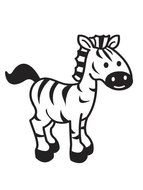 cartoon Zebra, Coloring Page