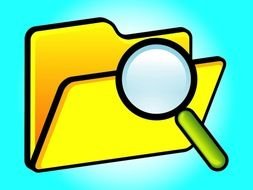 Cartoon search icon clipart