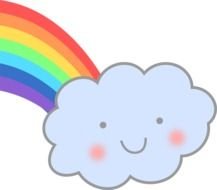 rainbow and animated cloud