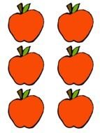 six red apples, drawing