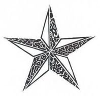 black and white star tattoo