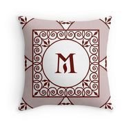 Red Scrolls With M Monogram Pillows Pinterest