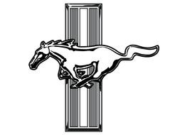 black and white logo of Mustang