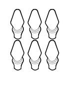 six light bulbs as a picture for clipart