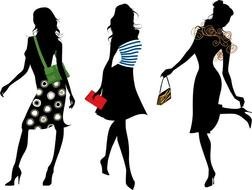 Ä°llustration of Fashion women silhouettes