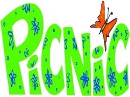 Picnic, colorful lettering