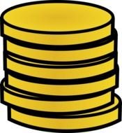 painted pile of yellow coins
