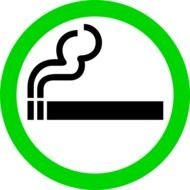 Green Smoking Area Sign drawing