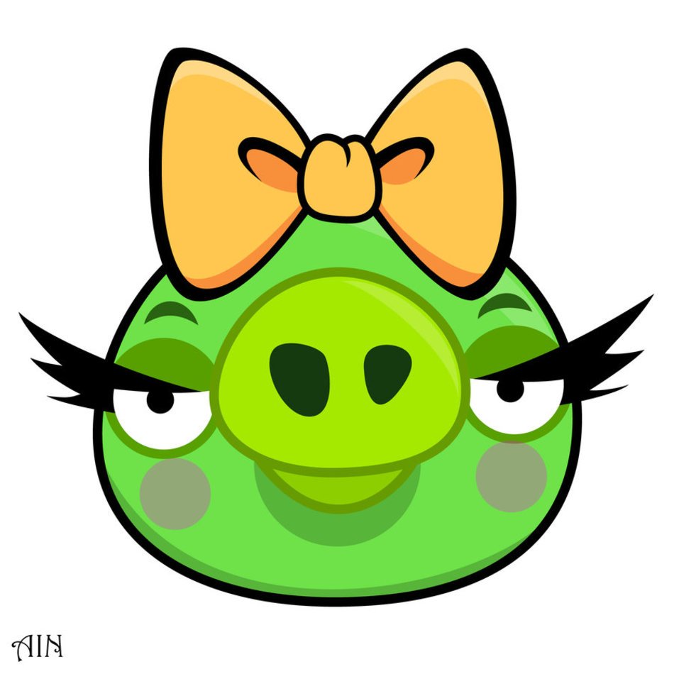 green pig drawing