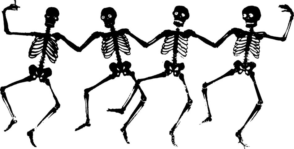 Clip art of the dancing skeletons