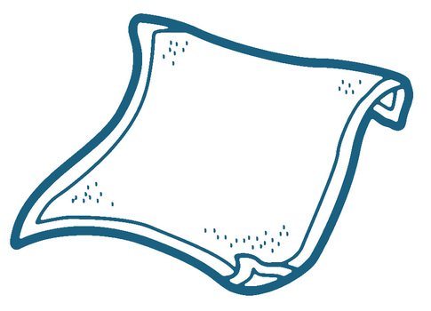 white and blue tablecloth, drawing