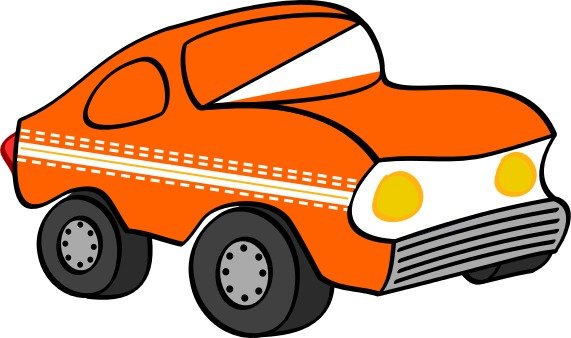 cartoon orange car