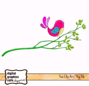 Bird On Branch Free Scrapbooking