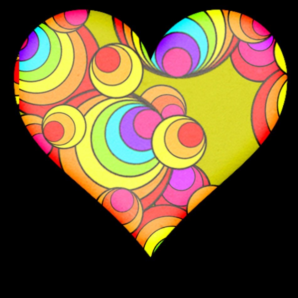 Heart With Circular Rainbows Icon Png Image Iconbugcom