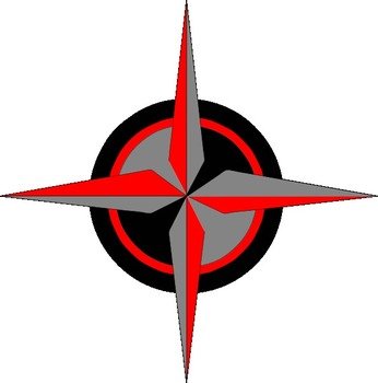 Red Black Silver Compass At Clkercom Vector