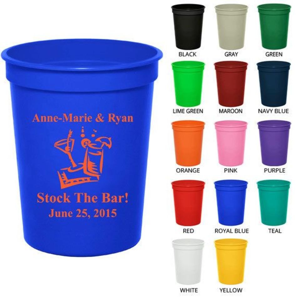 16 Oz Personalized Plastic Cups Clipart 1794 Stock The Bar Custom