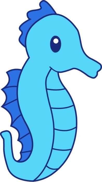 blue sea-horse clipart