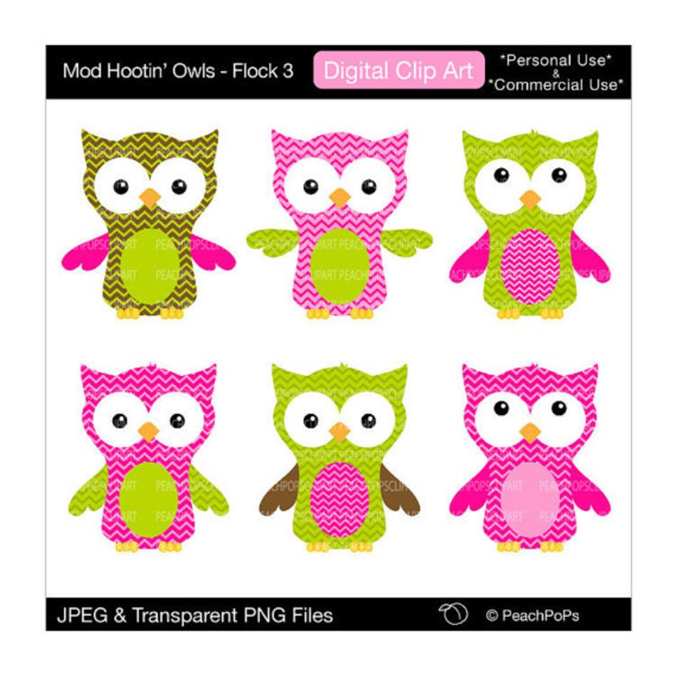 Chevron Owl Digital Pattern Mod Hootin Owls N2