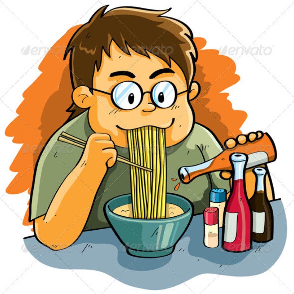 Vector Graphicriver Man Eating Noodles 744827 &187 Ugraphicnet clipart
