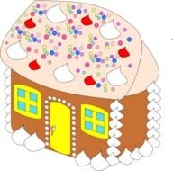 Cute Gingerbread House, drawing