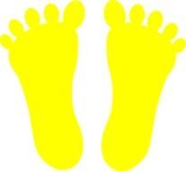 Yellow footprints clipart