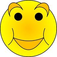 Cartoon yellow smiley clipart