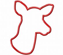 Deer Head Silhouette Applique Machine Embroidery
