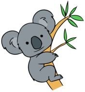 gray koala for clipart