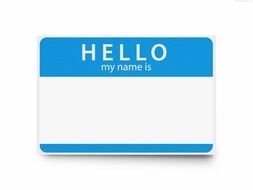 "HELLO my name is" sign clipart