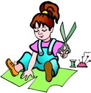 girl makes a pattern