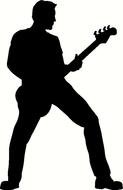 Guitar Player Silhouette Vinyl Decal Music Decals clipart