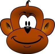 Clip art of Cute monkey head