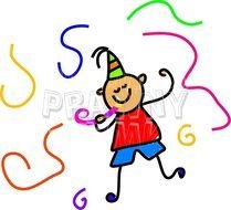 Happy Cartoon Birthday Party Boy Toddler Art Prawny