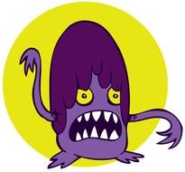 Clipart of purple Funny Monster