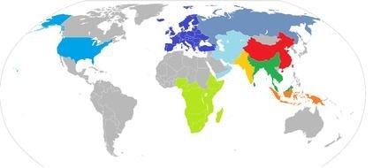 color World Map drawing