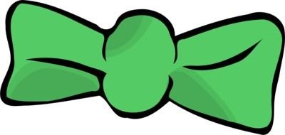 drawn green bow tie
