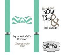 Printable Bowtie And Suspenders Tiffany Blue White Chevron Bow