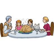 Family Eating Thanksgiving Dinner
