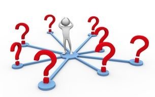 figure in a ring of questions as a picture for a clipart