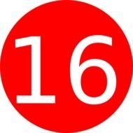 Number 16 Red Background At Clkercom Vector